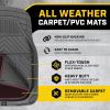 imageCat Detachable Deep Dish Car Floor Mats for Auto Rubber w Removable Carpet Liner  EasyClean Automotive Floor Liners Heavy Duty All Weather Set BlackBlack and Burgundy