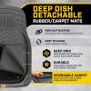 imageCat Detachable Deep Dish Car Floor Mats for Auto Rubber w Removable Carpet Liner  EasyClean Automotive Floor Liners Heavy Duty All Weather Set BlackBlack