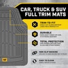 image:imageBDK Cat CAMT1003 3Piece Deep Dish Rubber Car Floor Mats with Trunk Cargo Liner Heavy Duty All Weather Trim to Fit Front amp Rear Combo Set for Car Sedan SUV VanGray Deluxe