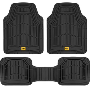 image:imageBDK Cat CAMT1003 3Piece Deep Dish Rubber Car Floor Mats with Trunk Cargo Liner Heavy Duty All Weather Trim to Fit Front amp Rear Combo Set for Car Sedan SUV VanBlack Deluxe