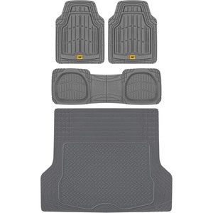 image:imageBDK Cat CAMT1003 3Piece Deep Dish Rubber Car Floor Mats with Trunk Cargo Liner Heavy Duty All Weather Trim to Fit Front amp Rear Combo Set for Car Sedan SUV VanGray