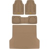 image:imageBDK Cat CAMT1003 3Piece Deep Dish Rubber Car Floor Mats with Trunk Cargo Liner Heavy Duty All Weather Trim to Fit Front amp Rear Combo Set for Car Sedan SUV Van Beige