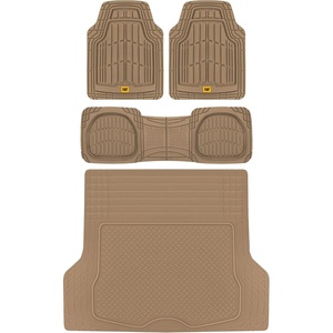 image:imageBDK Cat CAMT1003 3Piece Deep Dish Rubber Car Floor Mats with Trunk Cargo Liner Heavy Duty All Weather Trim to Fit Front amp Rear Combo Set for Car Sedan SUV Van Beige