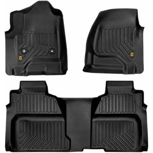 image:imageCAT JustFit 3D Custom Fit Front Floor Mats for Chevy Silverado 1500 Regular Cab 20142018 Heavy Duty Rubber Floor Liners Laser Measured Silverado AccessoriesChevy Silverado 1500 Crew Cab 20142018 Full Set Front  Rear